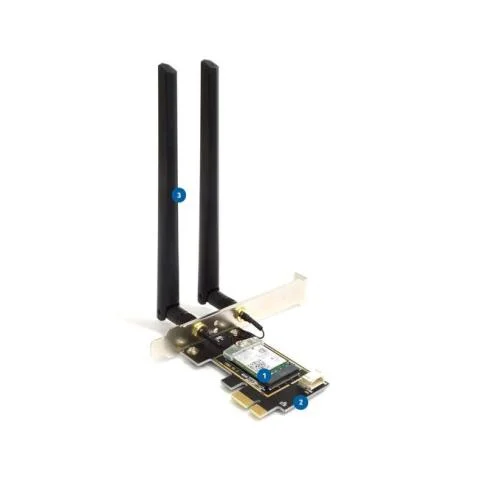 Alfa AIT-AX210 WiFi6 and mini PCIe card with 5dBi dipole Antenna