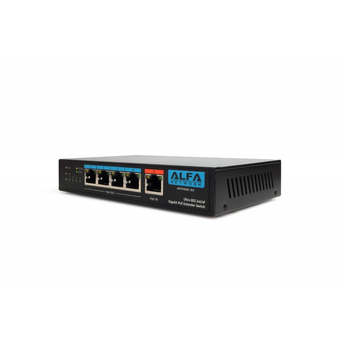 4 Port PoE Switch Extender PoE Powered and DC Input 48-55V