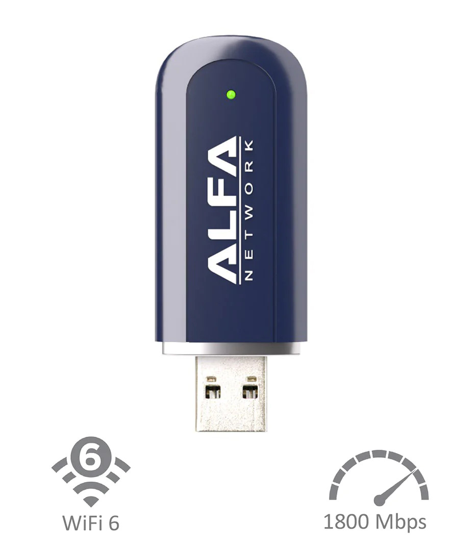 ALFA AWUS036AXM WiFi 6E USB 3.0 USB Adapter, AXE3000 Tri-Band  6Ghz/5.8GHz/2.4GHz, Wireless Gigabit Speed (Up to 3Gbps)